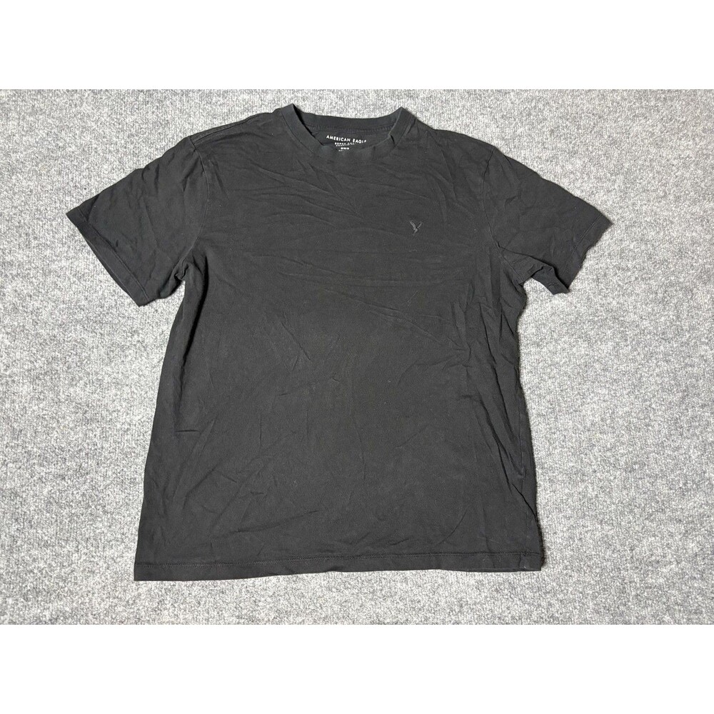 American Eagle Outfitters Shirt Mens M Black Crew Neck Super Soft Tagless Tee